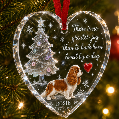 Christmas Glass Dog Cavalier King Charles Spaniel