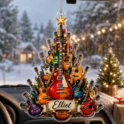 Guitar Custom Name Acrylic - Guitar Tree Name Banner