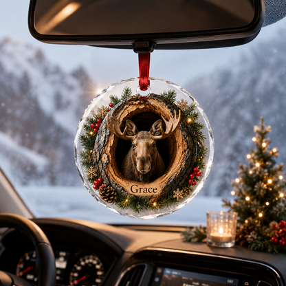 Animal Glass Ornament Tree Hollow Moose