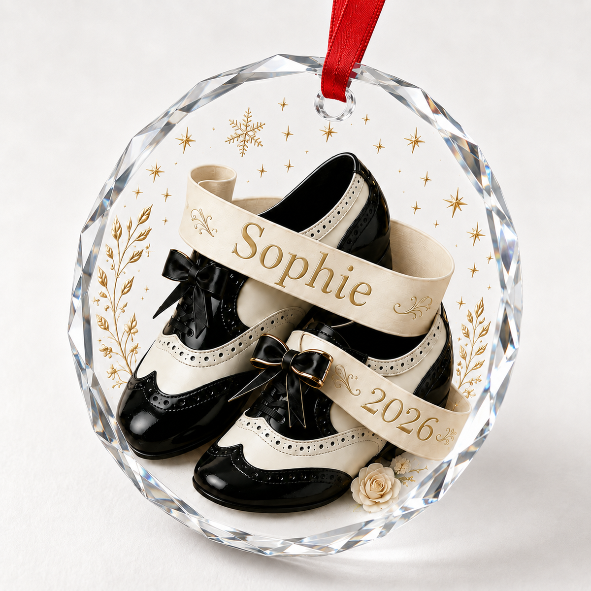 Personalized Dancing Glass White Ballet Shoes