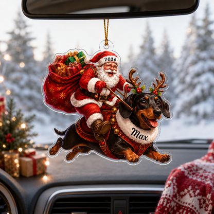 Santa Claus and Dog Dachshund