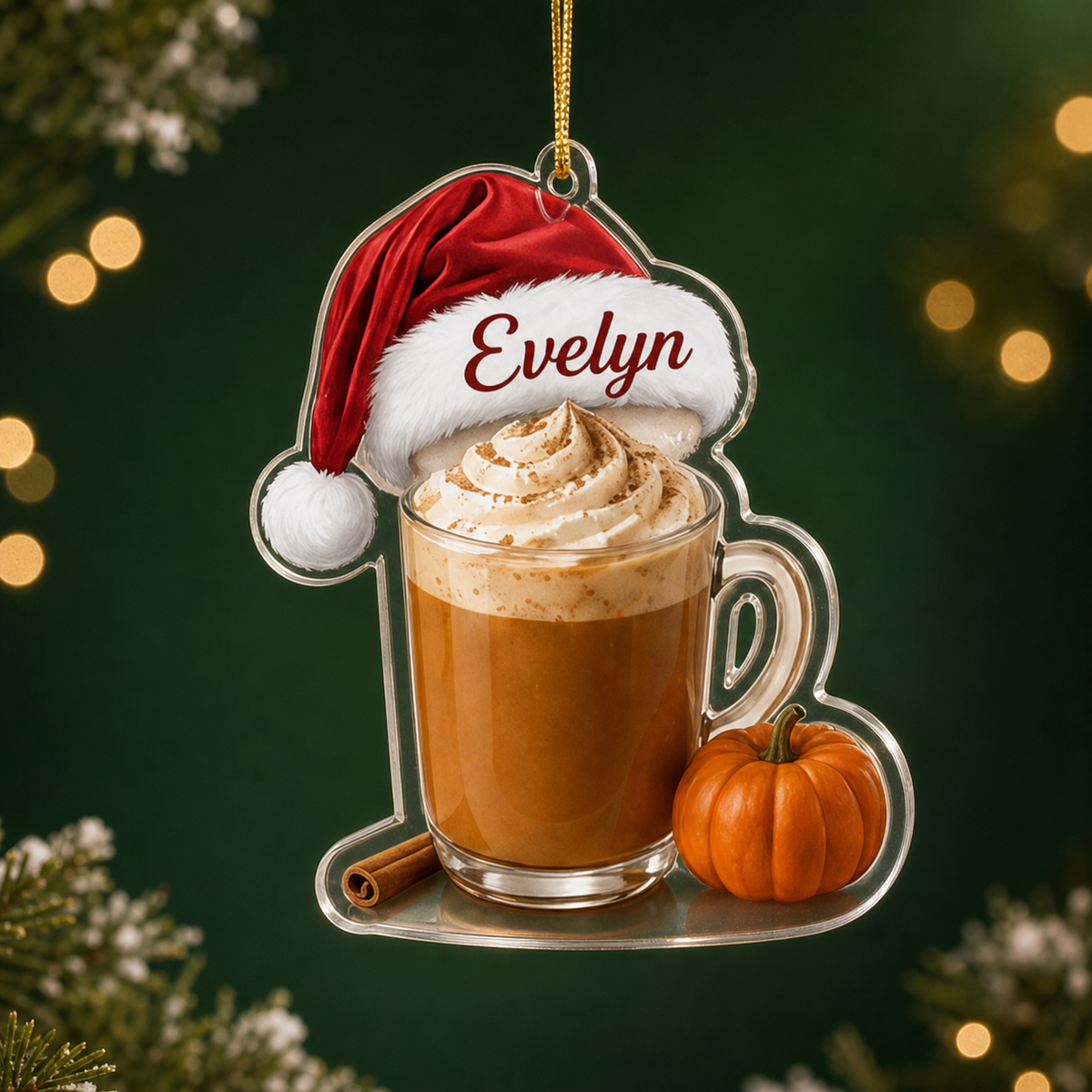 Coffee Equipment Ornament Acrylic Pumpkin Spice Latte TAM