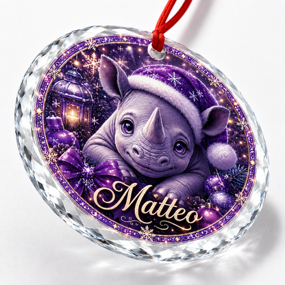 Purple Animal At Christmas Rhinoceros