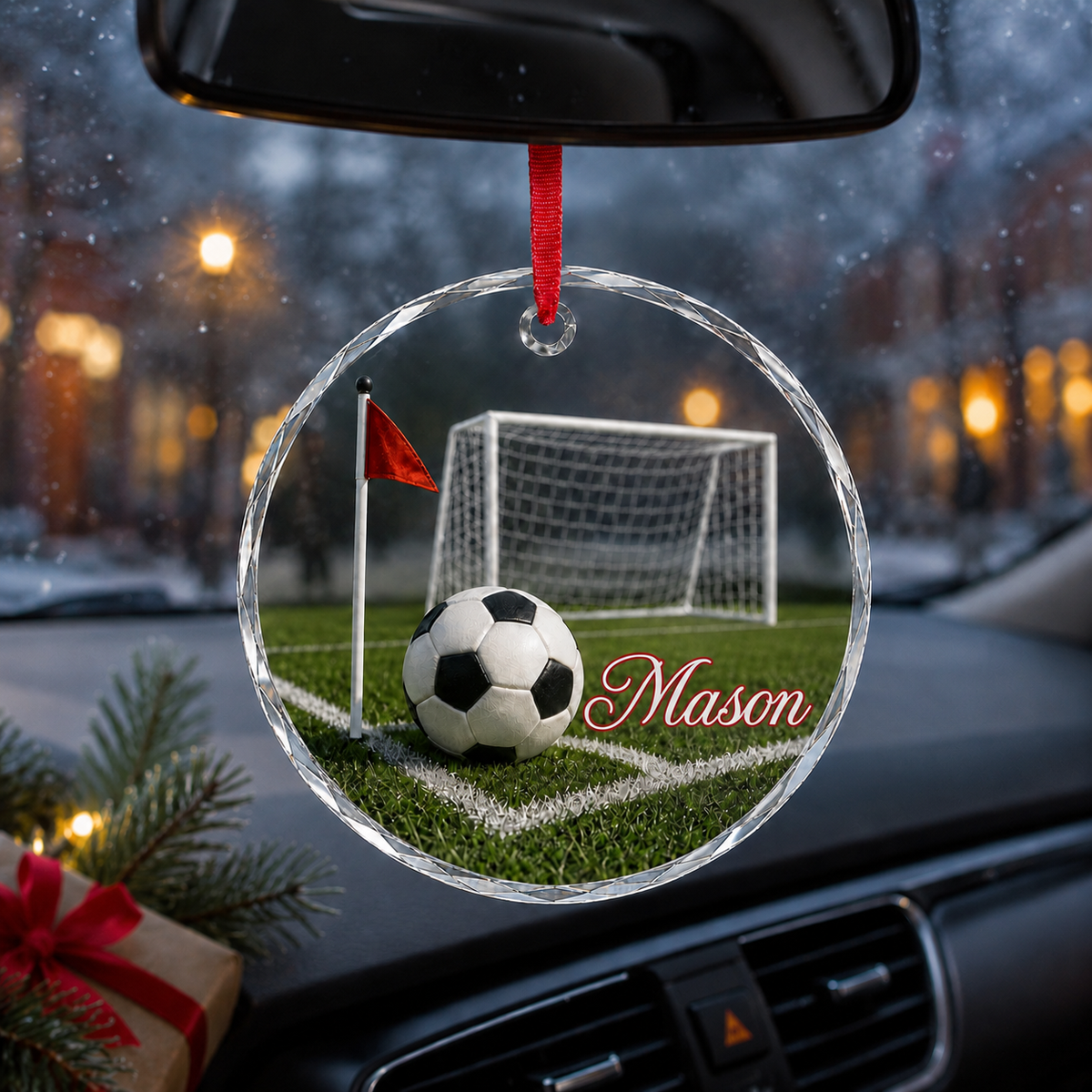 Sports Glass Ornament Soccer