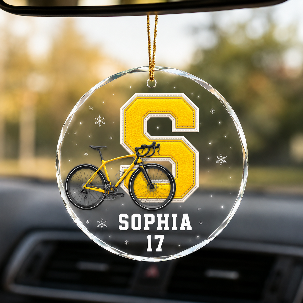 Sport Glass Alphabet Name Bike Racing