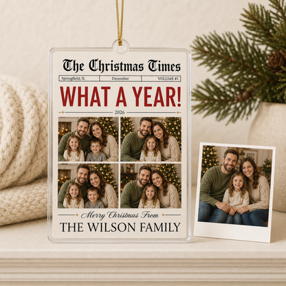 Custom Photo Christmas Newspaper Family