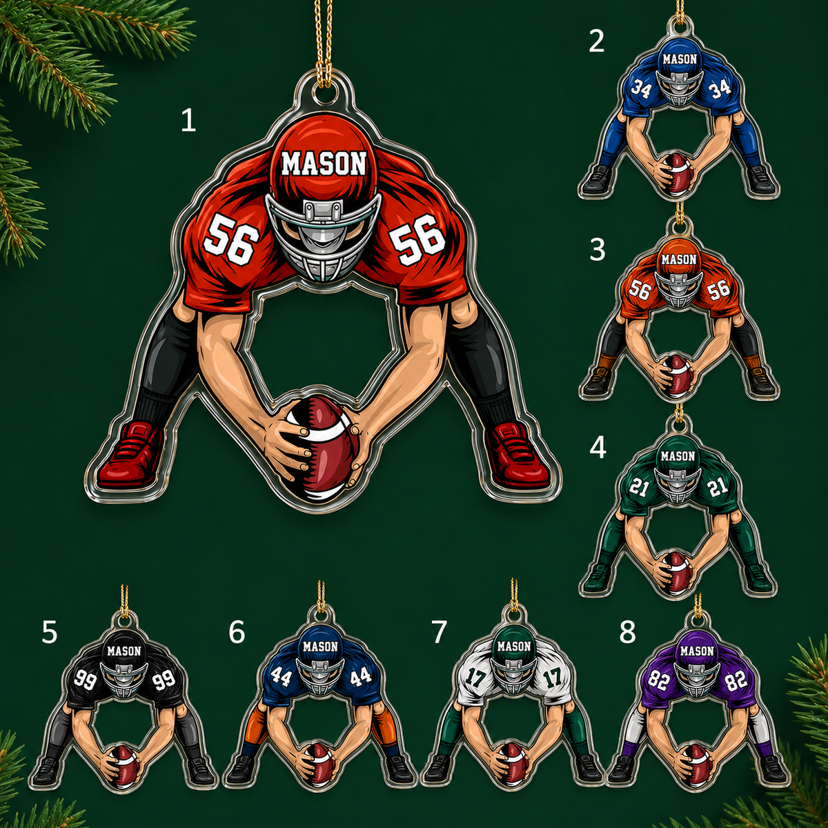 American Football Custome Name Acrylic Style 12