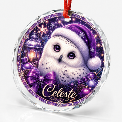 Purple Bird At Christmas Snowy Owl