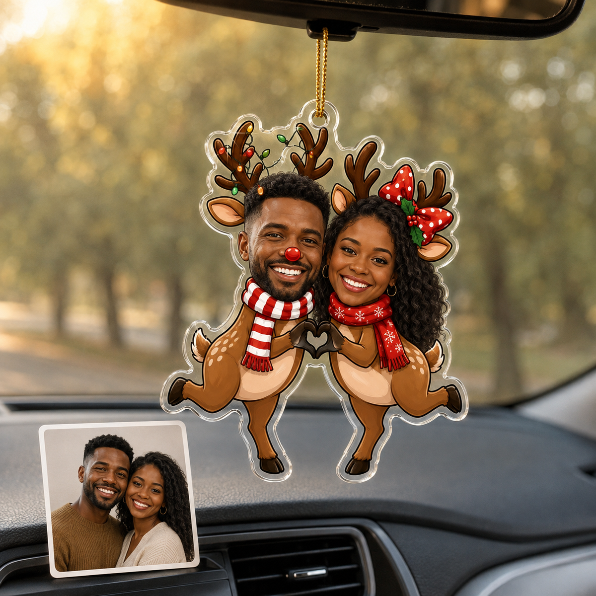 Custome Photo Couple Reindeer