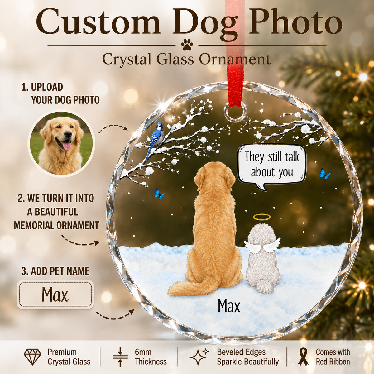 Custom Photo Dog Memorial Style 8