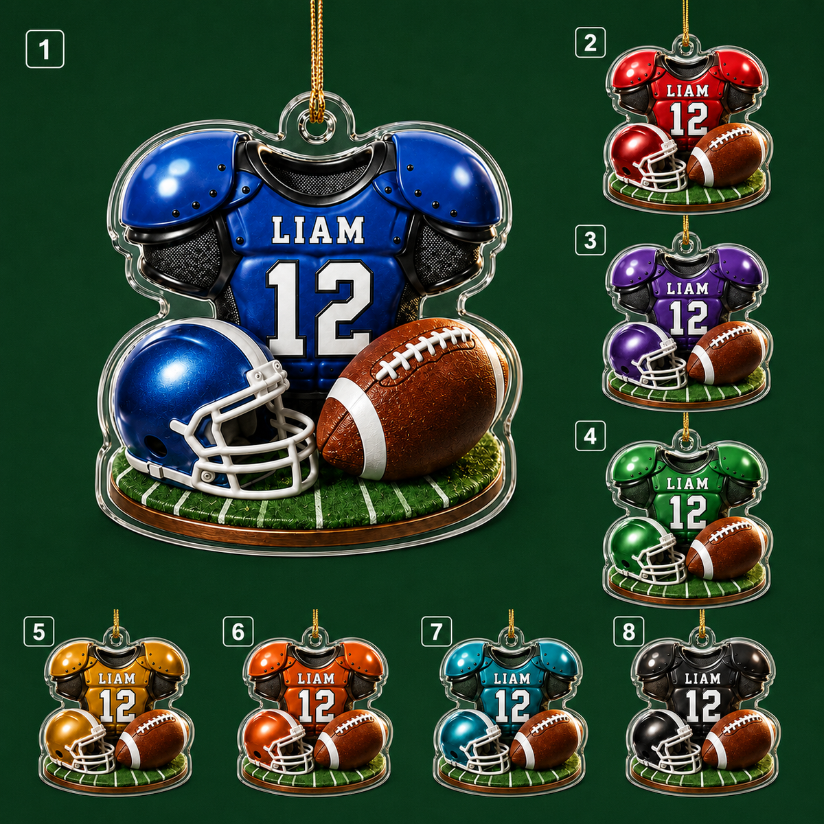 American Football Custome Name Acrylic Style 17