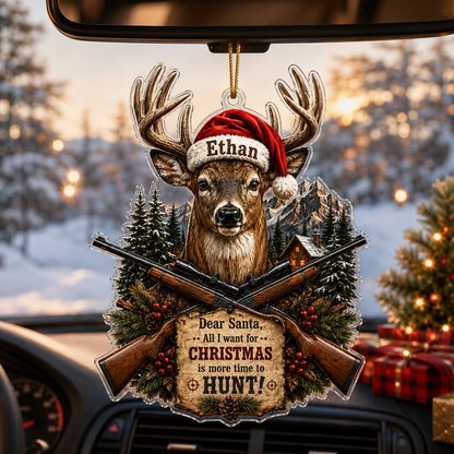 Personalized Hunting Christmas Buck Acrylic