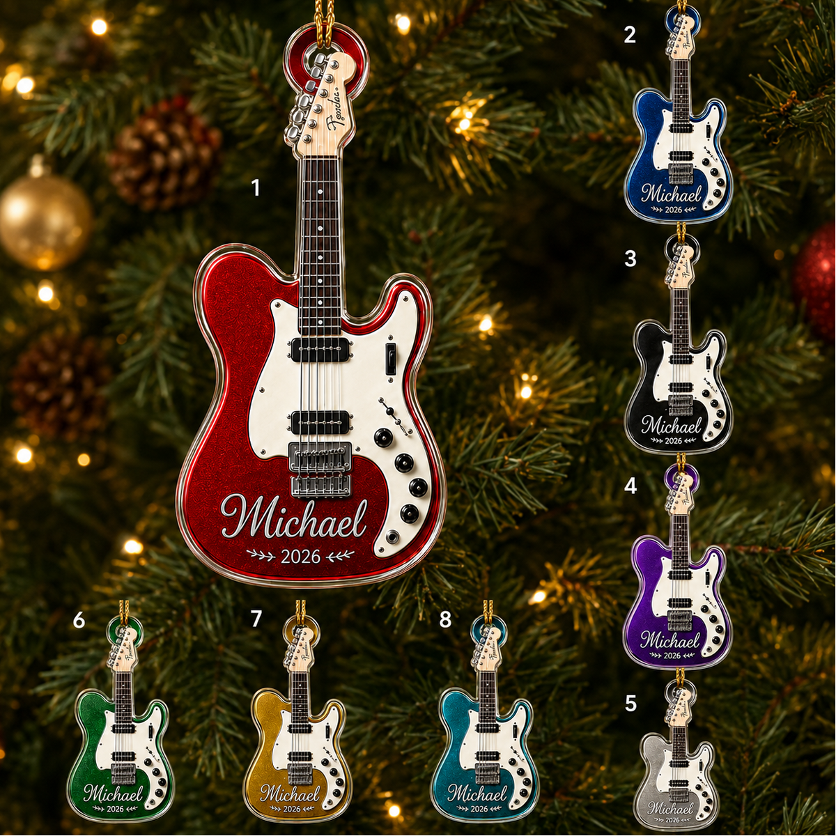 Guitar Custom Name Acrylic - Personalized Electric Guitar