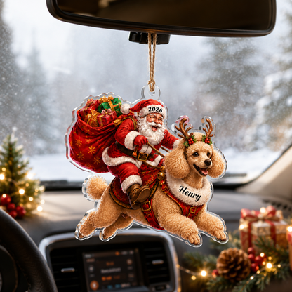 Santa Claus and Dog Poodle