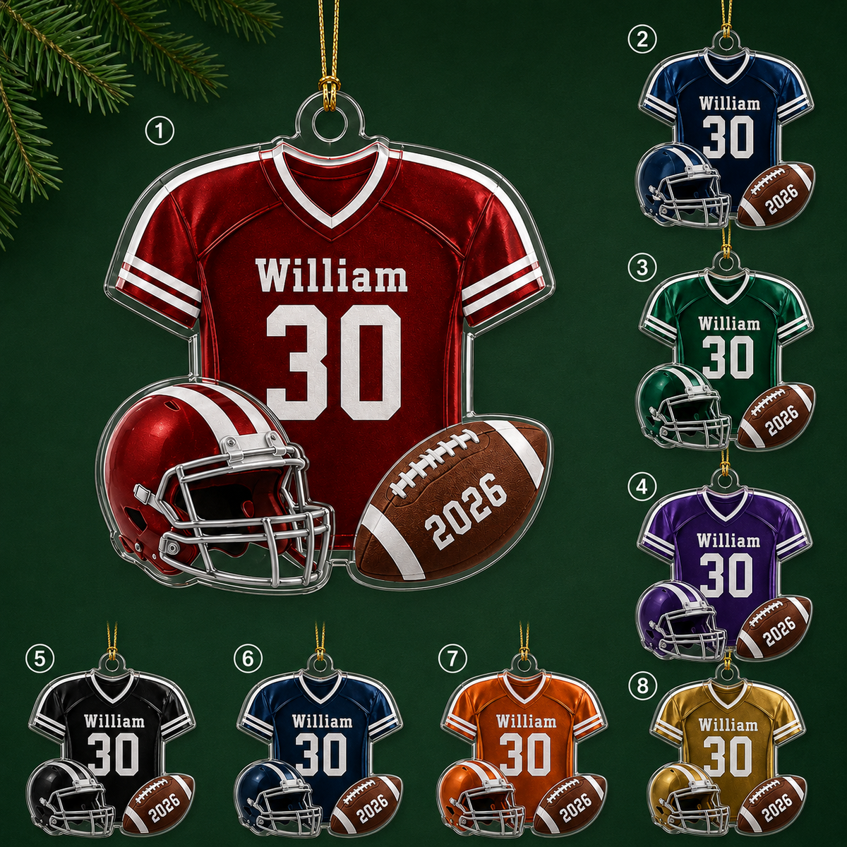 American Football Custome Name Acrylic Style 7