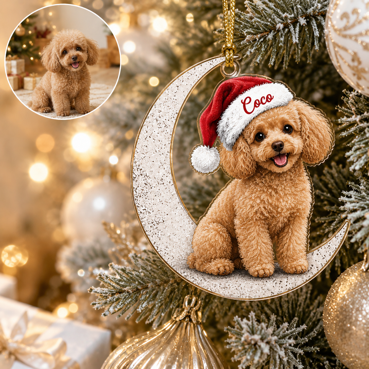 Custom Photo Dog Christmas Style 14