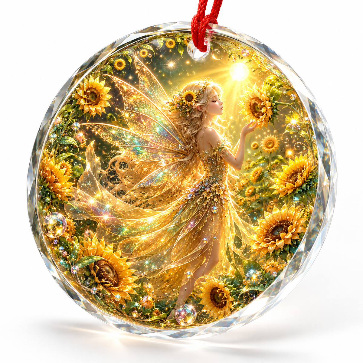 Fairy Glass Ornament Sunflower Fairy