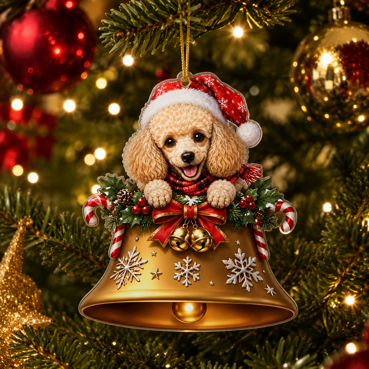 Dog Christmas Bell Poodle