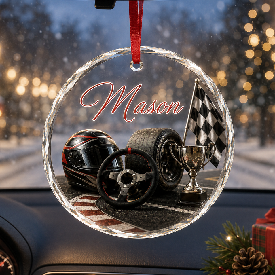 Sports Glass Ornament Racing