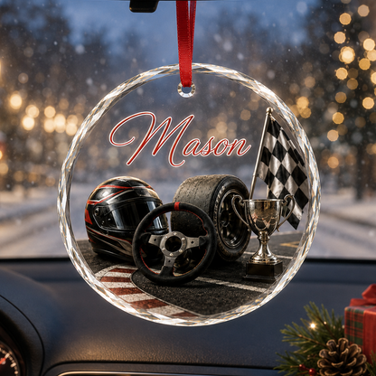 Sports Glass Ornament Racing