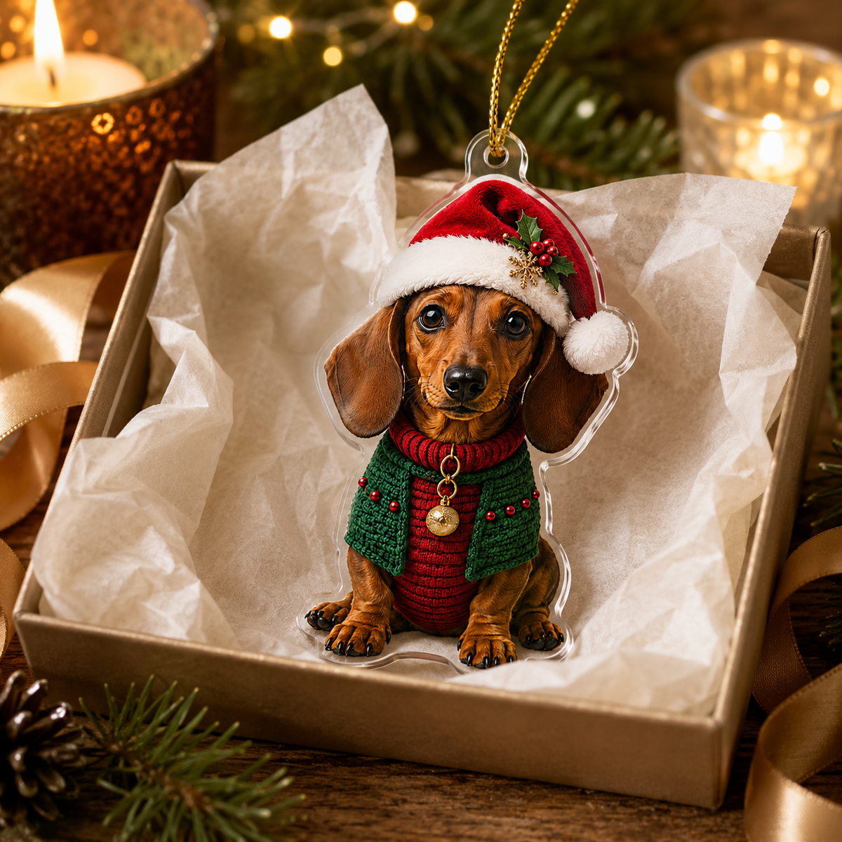 Dog Chrismast With Noel Sweater Dachshund