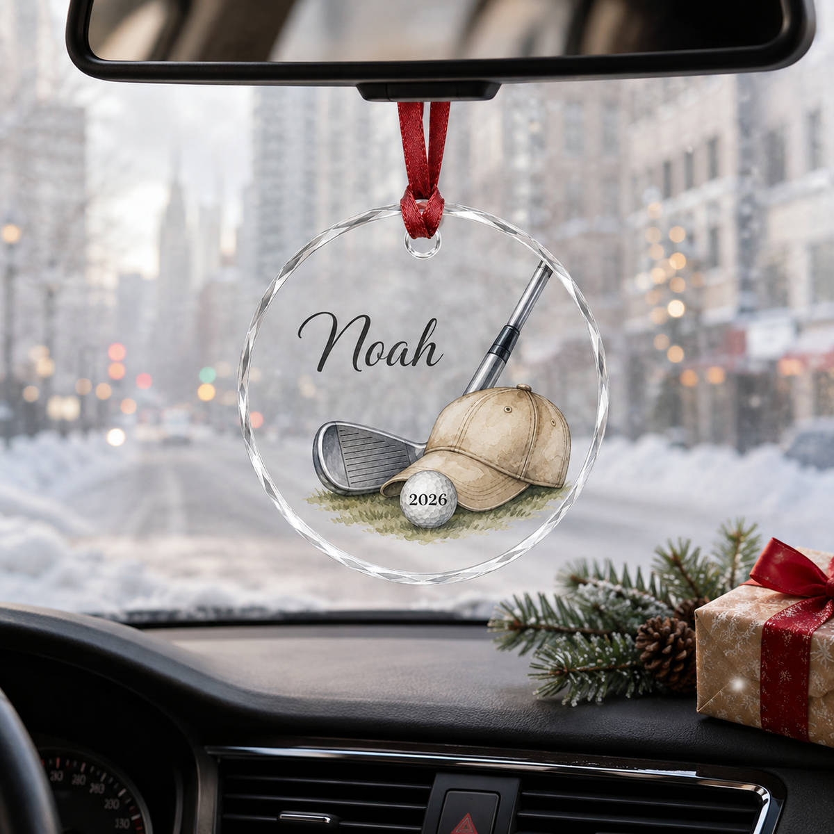 Sport Glass Ornament Golf Gear