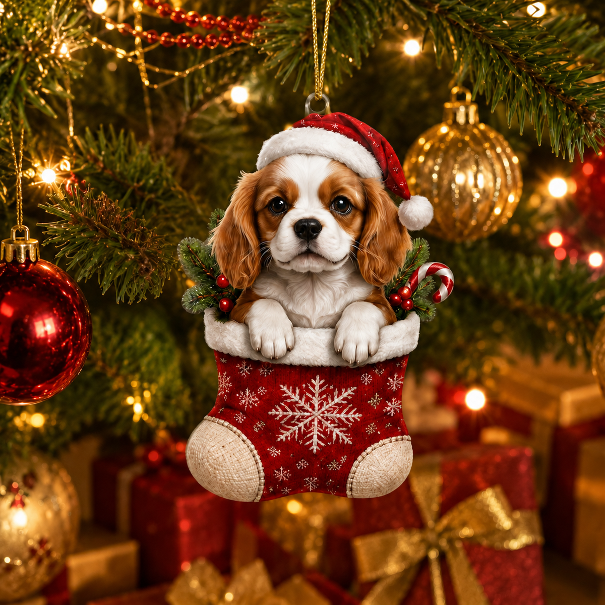 Dog Christmas Socks Spaniel