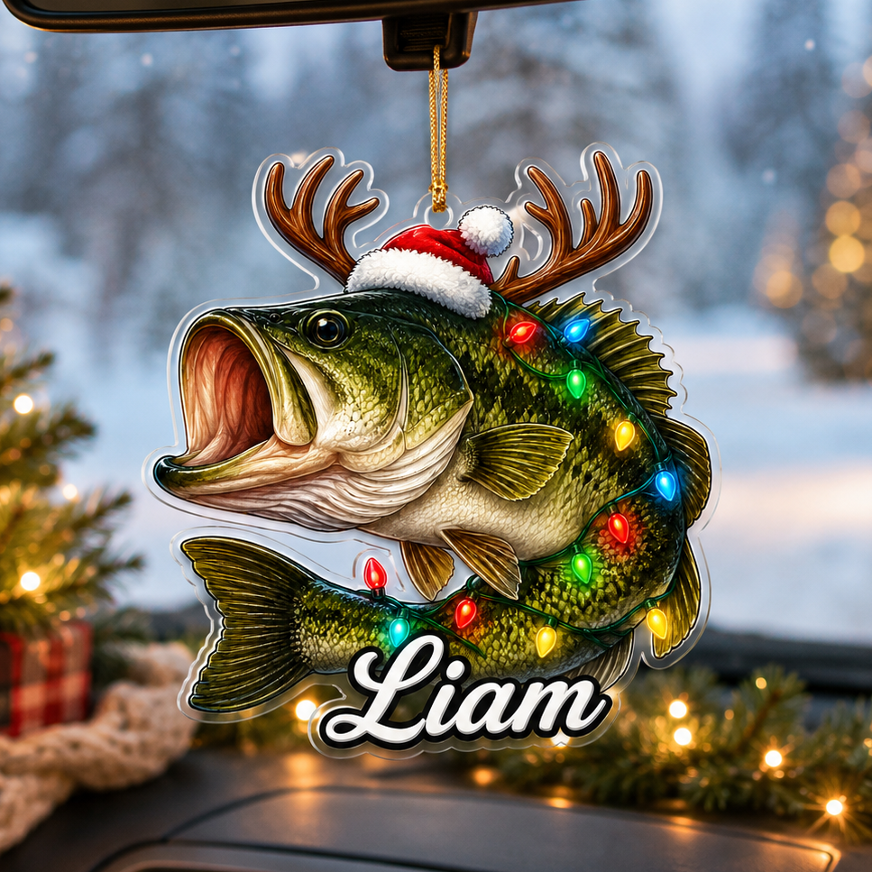 Fishing Christmas Lights Largemouth Bass Acrylic