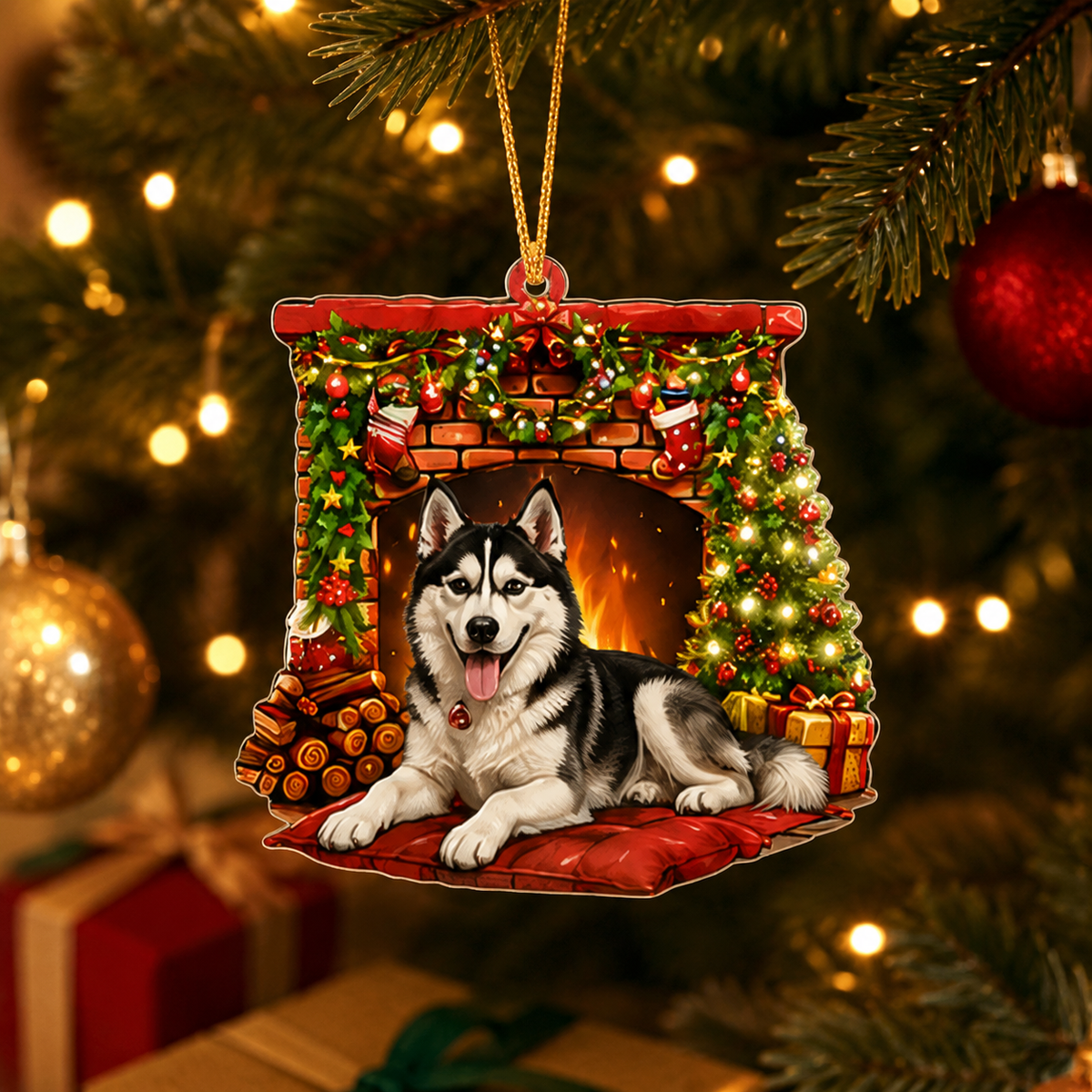 Dog Christmas Tree Siberian Husky