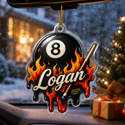 Custom Name Billiards Blazing 8 Ball Acrylic