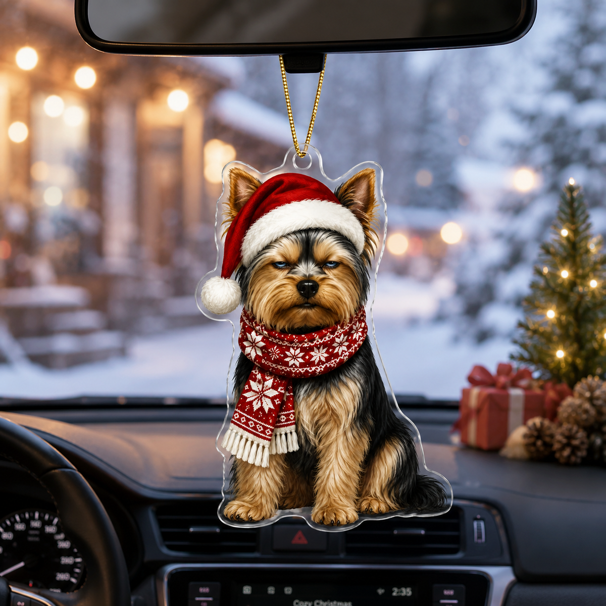 Dog Funny Christmas Yorkshire Terrier