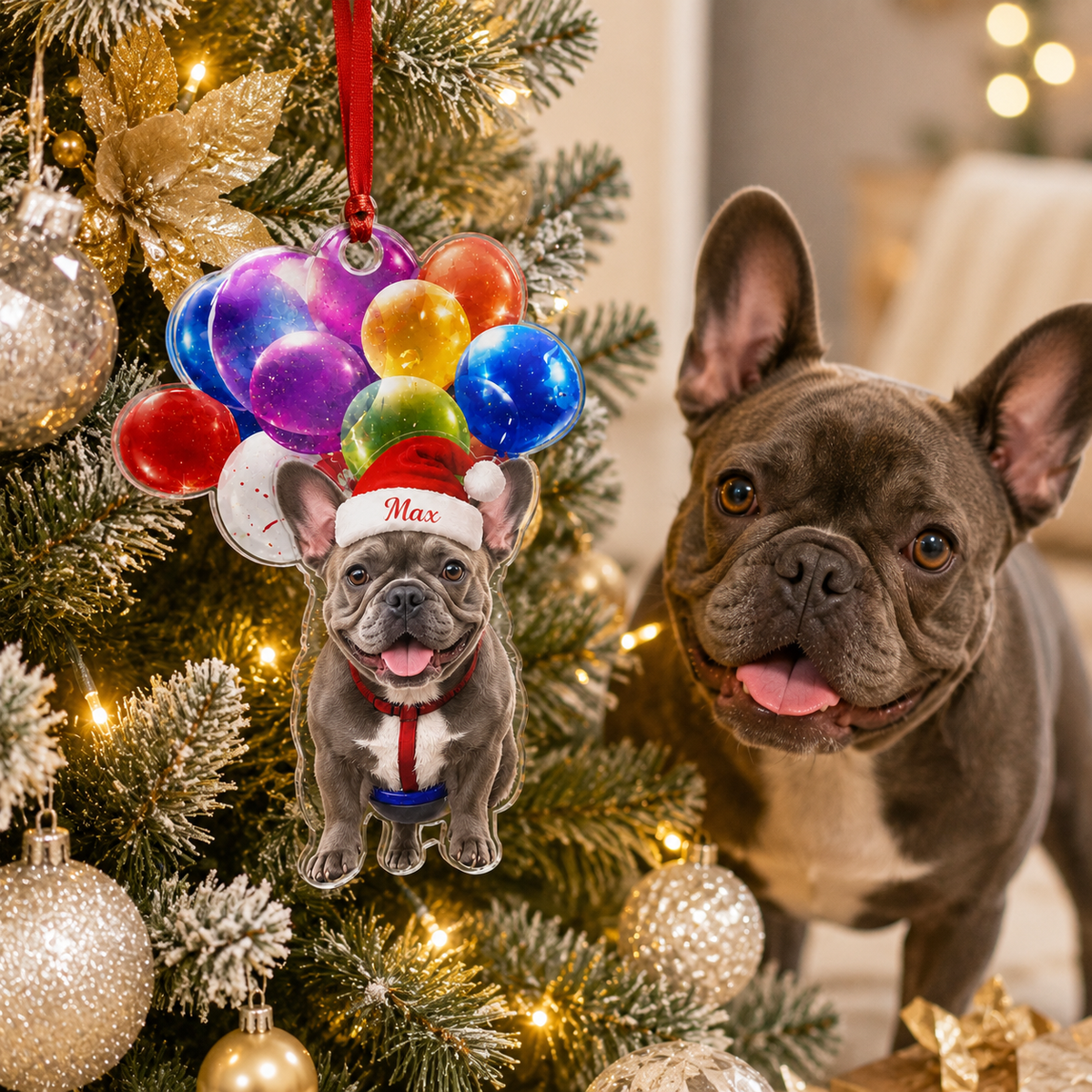 Custom Photo Dog Christmas Style 13