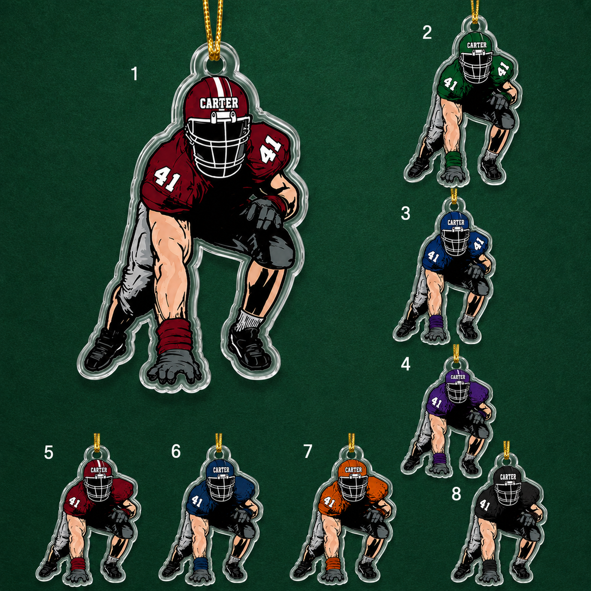 American Football Custome Name Acrylic Style 15