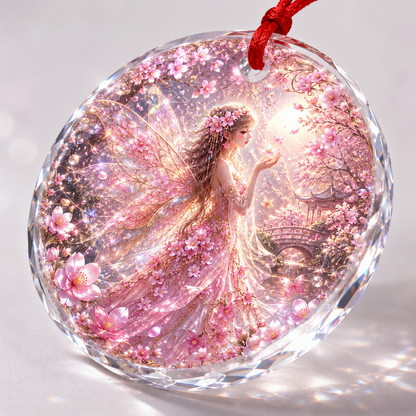 Fairy Glass Ornament Cherry Blossom Fairy