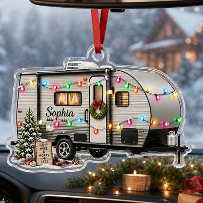 Camping Personalize Acrylic Grey Mobile Home