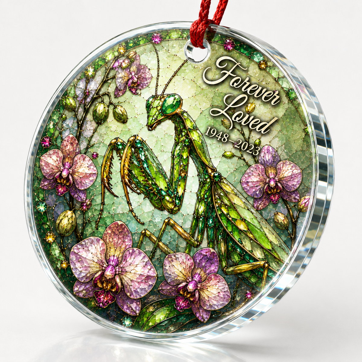 Custom Name Glass Animal Praying Mantis