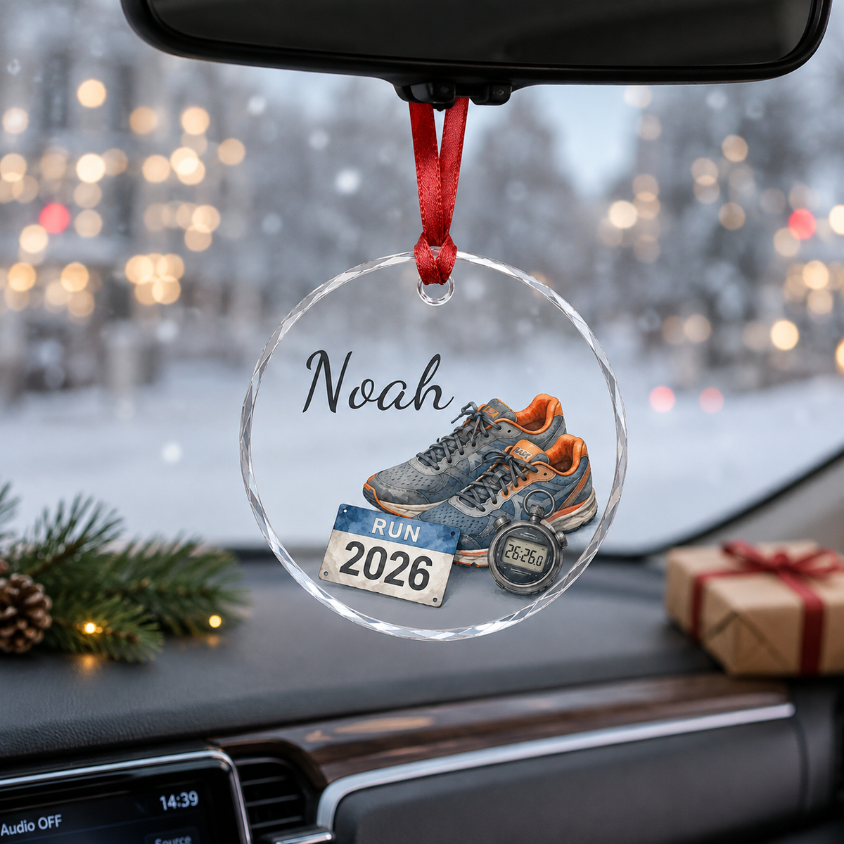 Sport Glass Ornament Running Gear