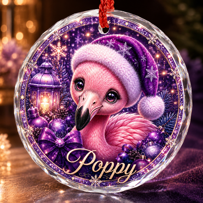Purple Bird At Christmas Flamingo