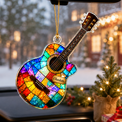 Guitar Custom Name Acrylic - Stained Glass Acoustic Guitar