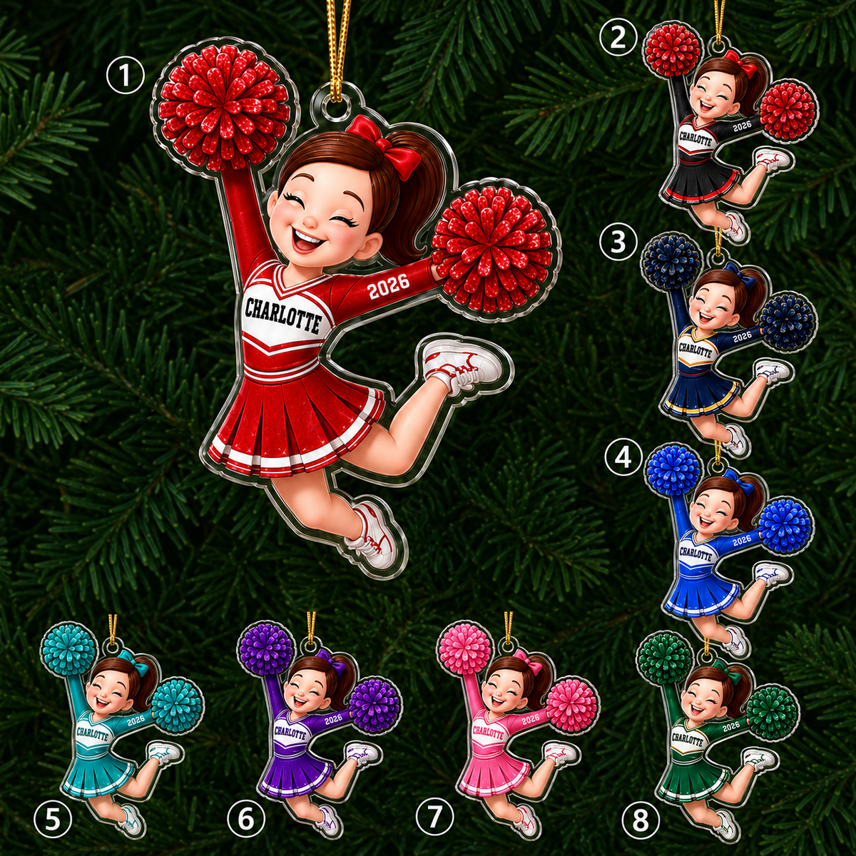 Cheerleading Color Acrylic Style 6