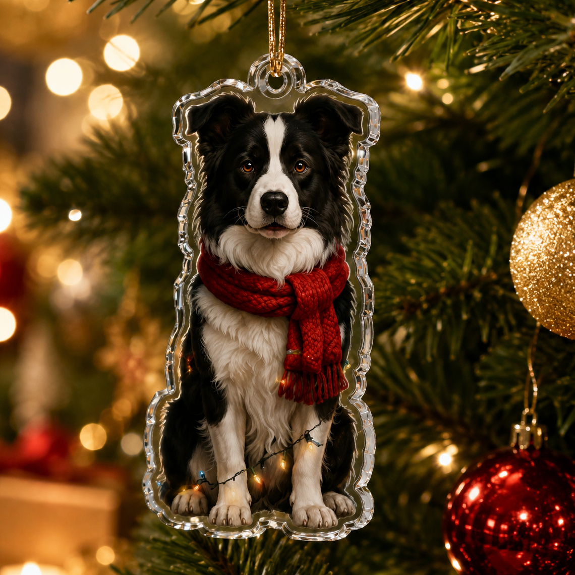 Dog Christmas Ledlight Border Collie