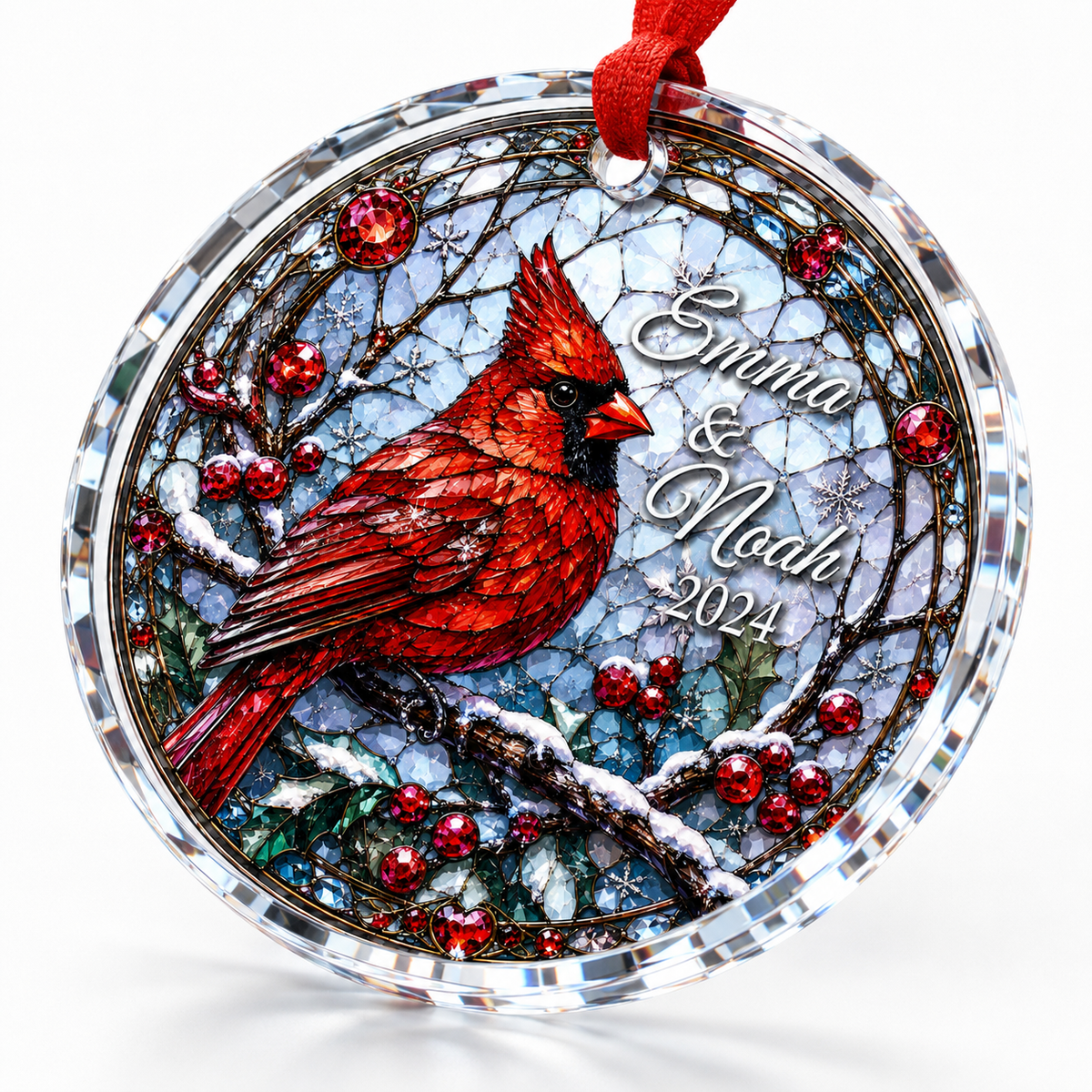 Custom Name Glass Animal Cardinal