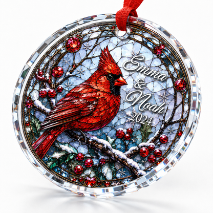 Custom Name Glass Animal Cardinal
