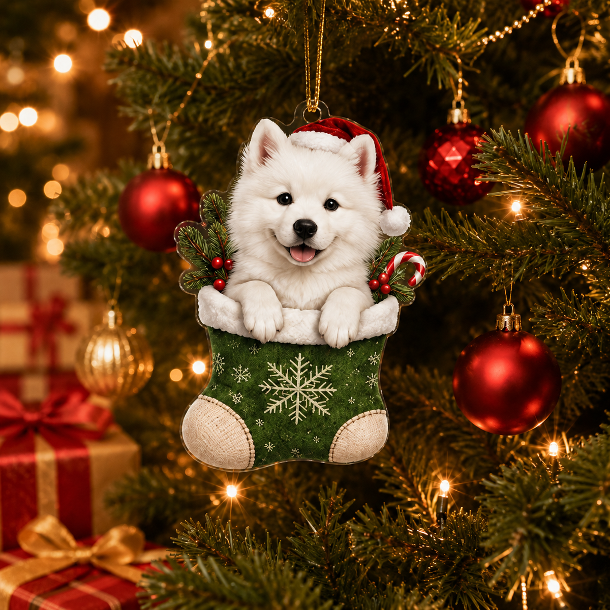 Dog Christmas Socks Samoyed