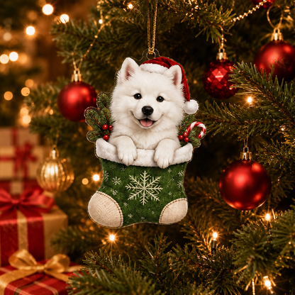 Dog Christmas Socks Samoyed