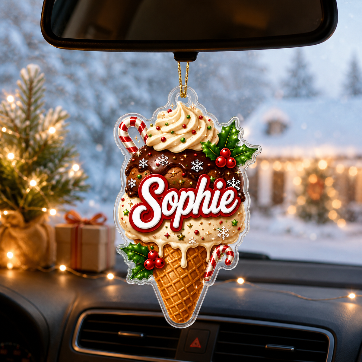 Custom Name Food Acrylic - Ice Cream Cone