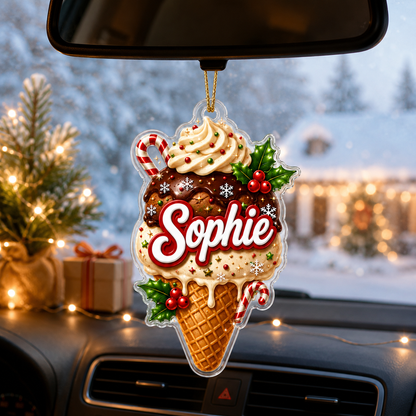 Custom Name Food Acrylic - Ice Cream Cone