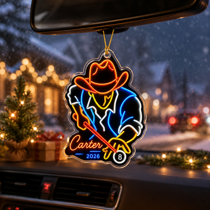 Custom Name Billiards Neon Cowboy Acrylic
