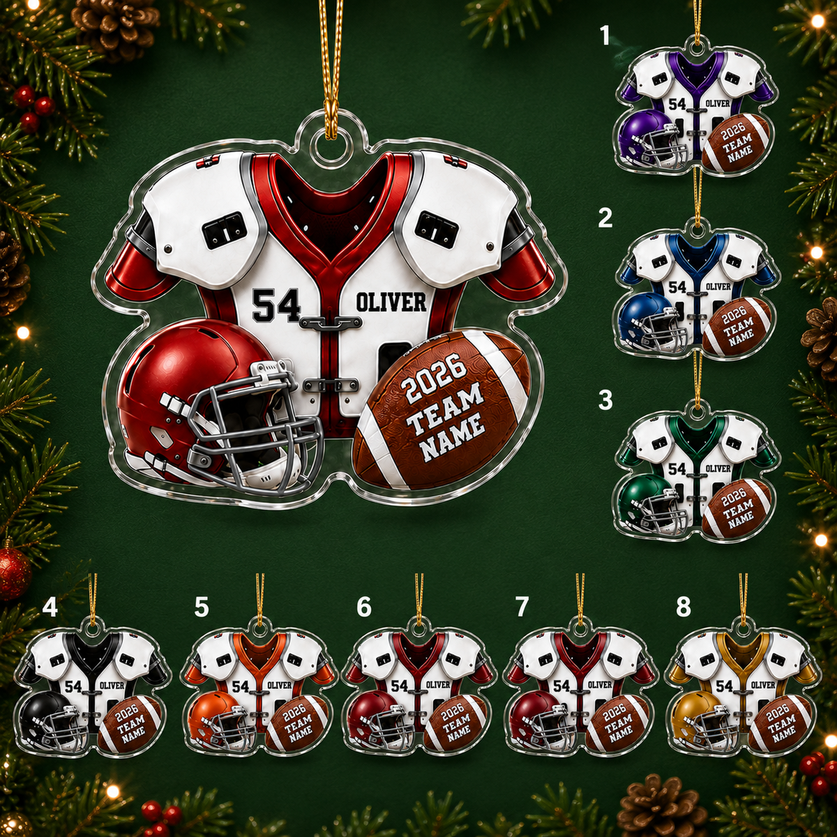 American Football Custome Name Acrylic Style 2