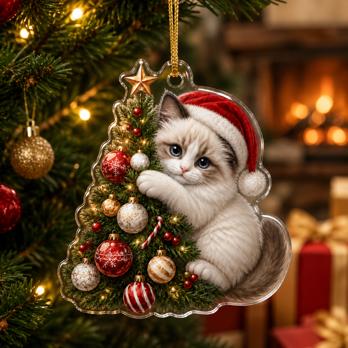 Cat With Christmas Tree Ragdoll